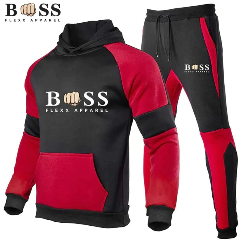 Men's Autumn Winter Fleece Hoodie & Sweatpants Set Mimarta