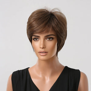 Natural Short Hair Women's Full-Head Wig Style Rieworkes