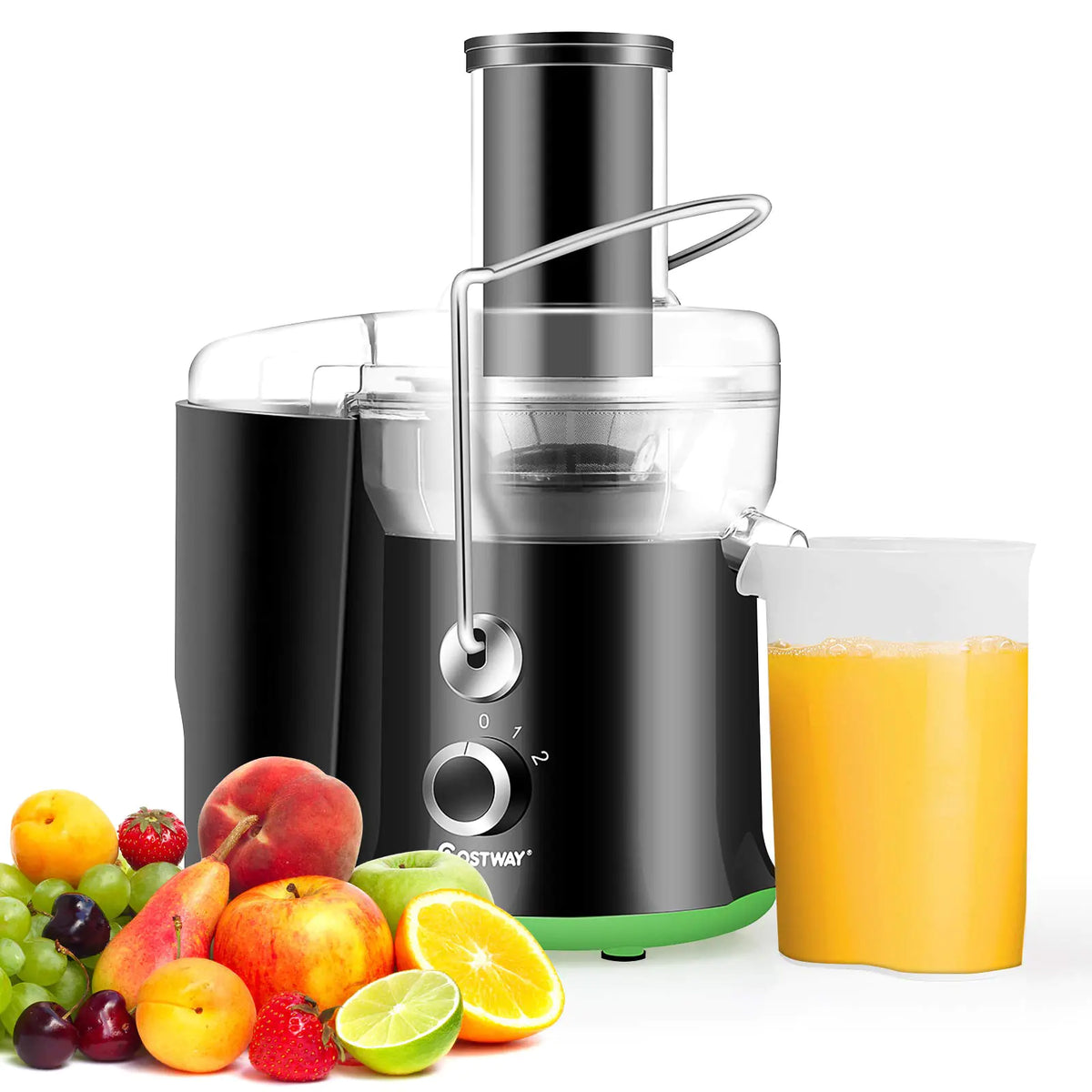 COSTWAY Juicer Machine Centrifugal Juicer with 3-Inch Wide Mouth BPA-Free Stainless Steel Juice Maker with 2-Speed Control Masticating Juice Extractor for Fruit Vegetable Mimarta