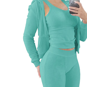 HR8235 Women's Autumn Winter Hooded Vest Set Mimarta