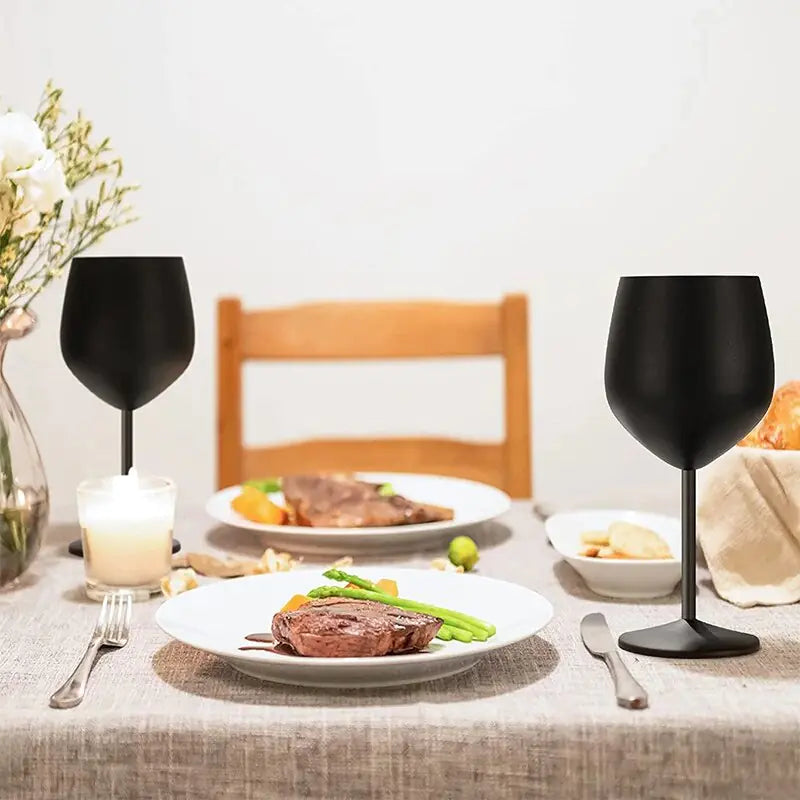 Stainless Steel Wine Glasses with Black Plating Rieworkes