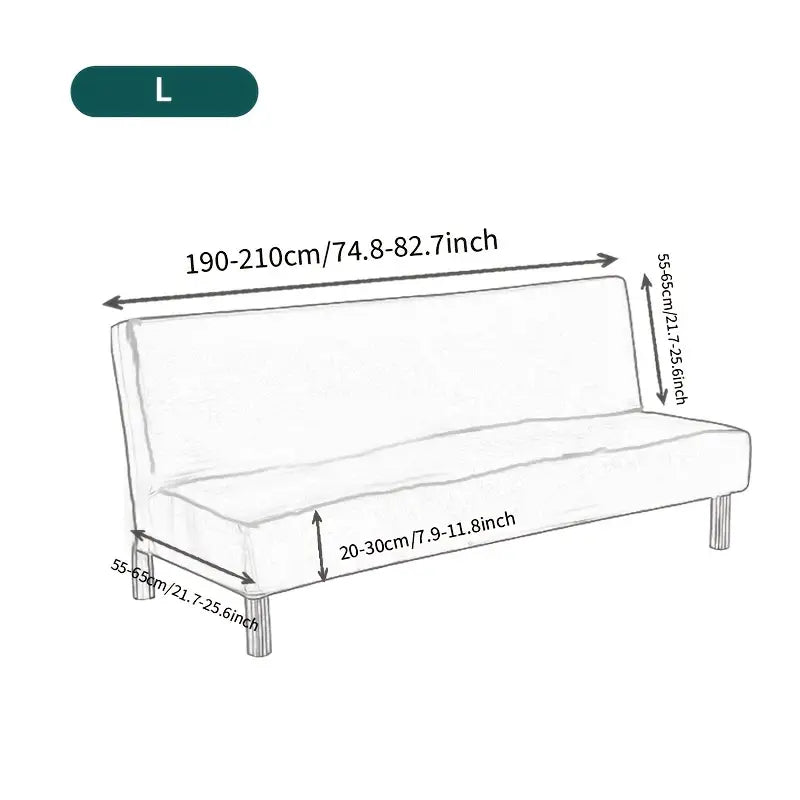 Armless Stretch Sofa Bed Cover for 3 Seater Couch Mimarta
