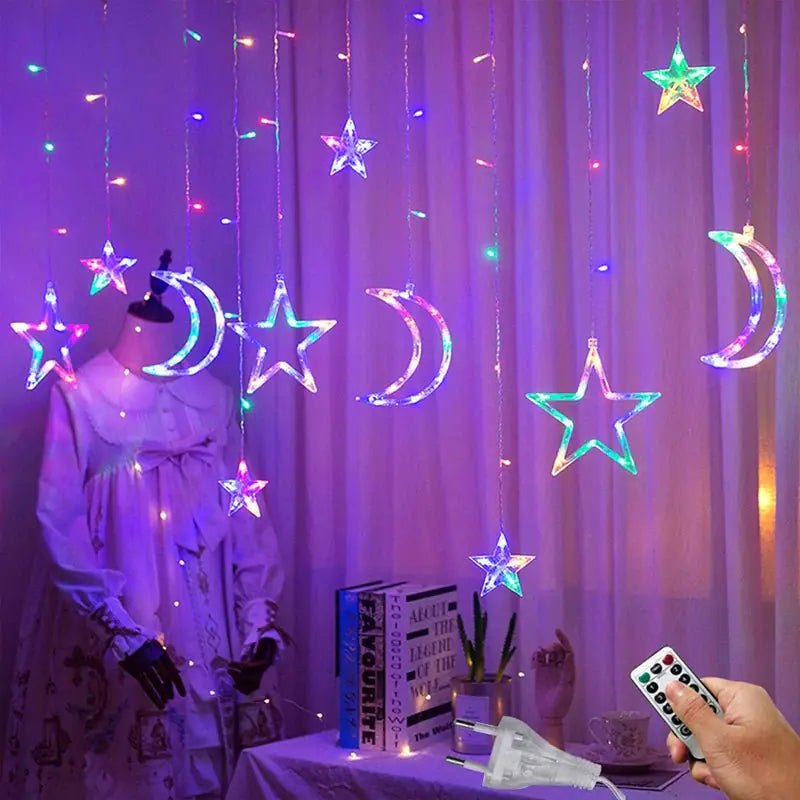 LED Star Curtain Fairy String Lights Rieworkes