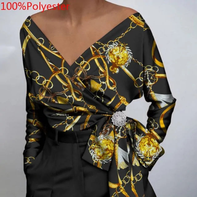 Women Fashion Blouse Elegant Rieworkes