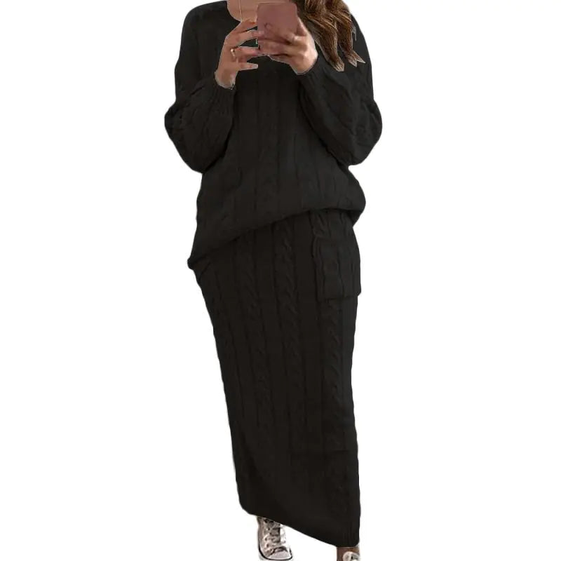 Autumn Winter Women's Fashion Sweater Dress Set Mimarta