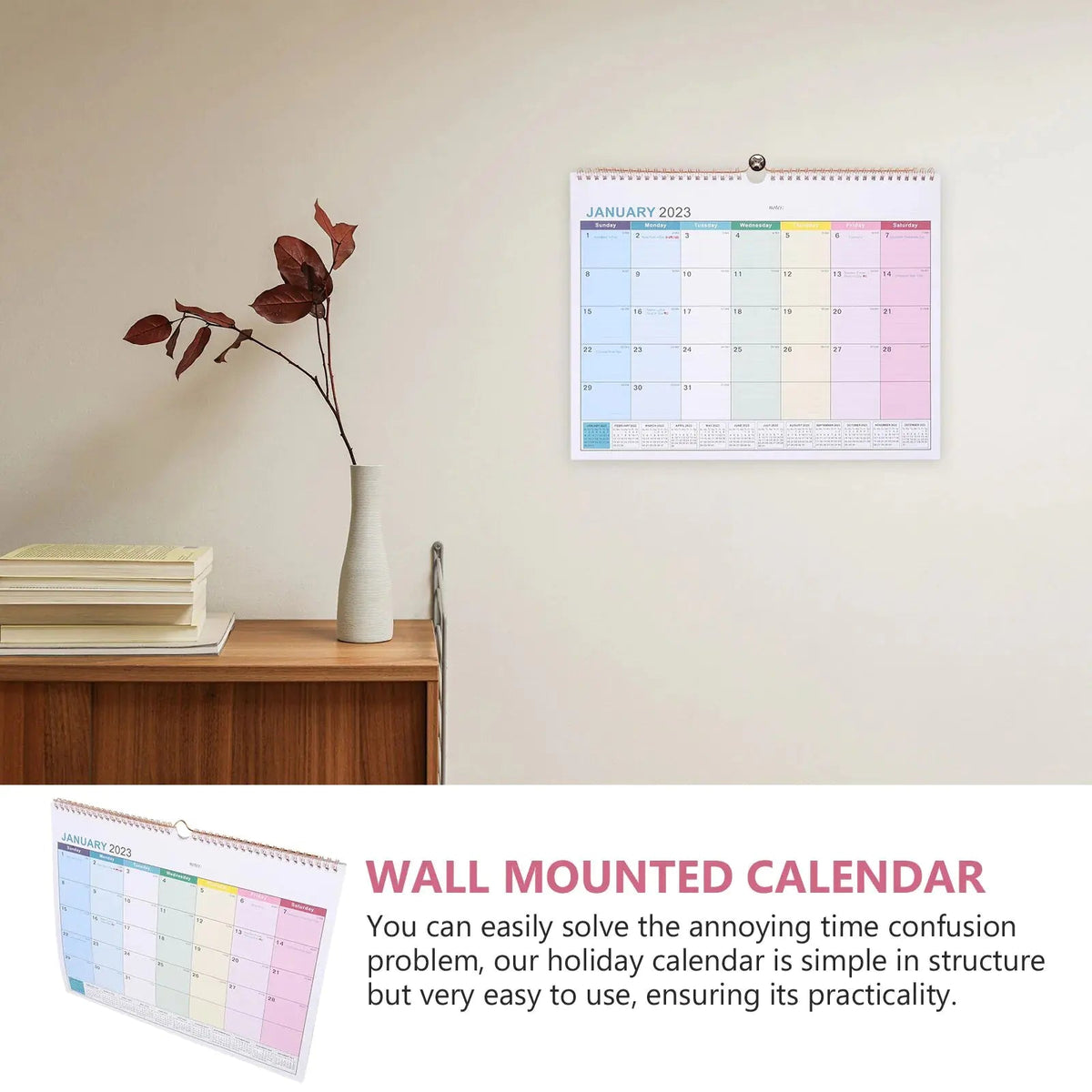 Wall Office Large Appointment Hanging Mounted Holiday Monthly Home Calendar Rieworkes
