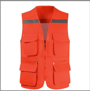 Men's Reflective Safety Vest with Multi-Pocket Mesh Design Mimarta