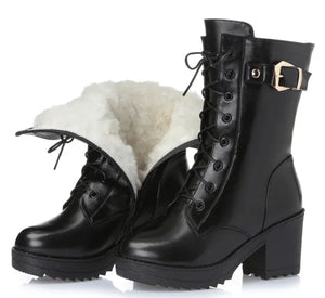 Women's Cotton-Lined Leather Martin Boots Rieworkes