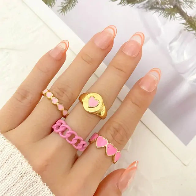 Vintage Embrace Hands Rings Set Rieworkes