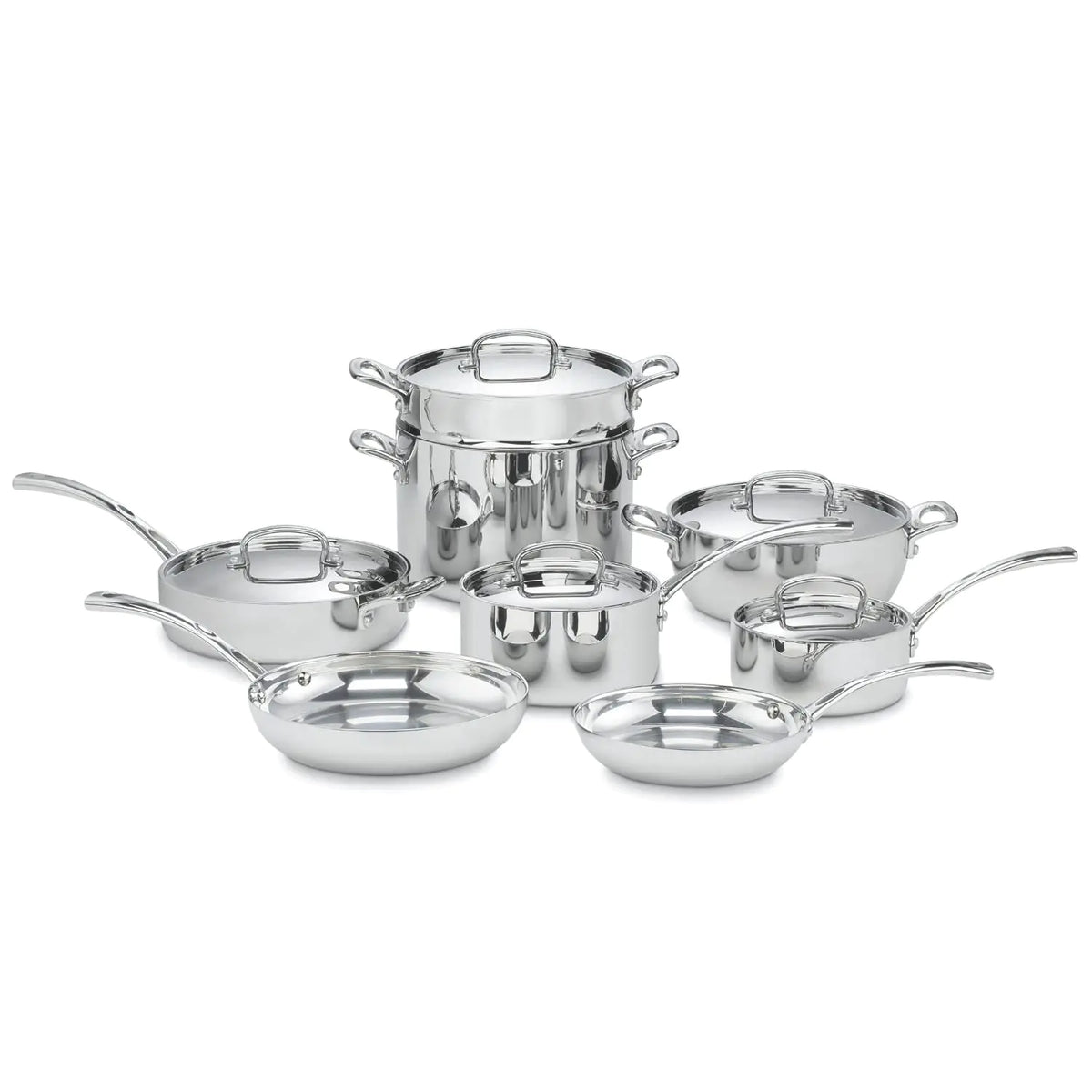 Cuisinart FCT-13 13-Piece Cookware Set French Classic Tri-Ply Silver Rieworkes