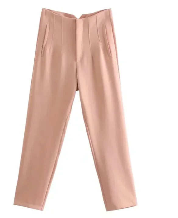 Elegant High Waist Pencil Trousers for Women Rieworkes