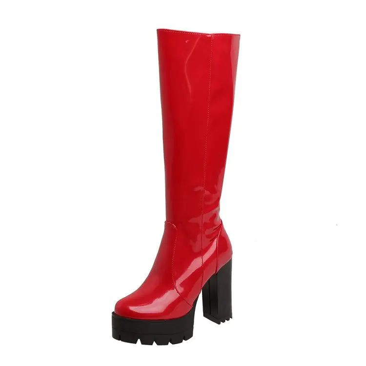Winter Round Head Thin Thick Heel Boots Mimarta