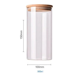 Bamboo-Covered Borosilicate Glass Food Storage Containers Rieworkes