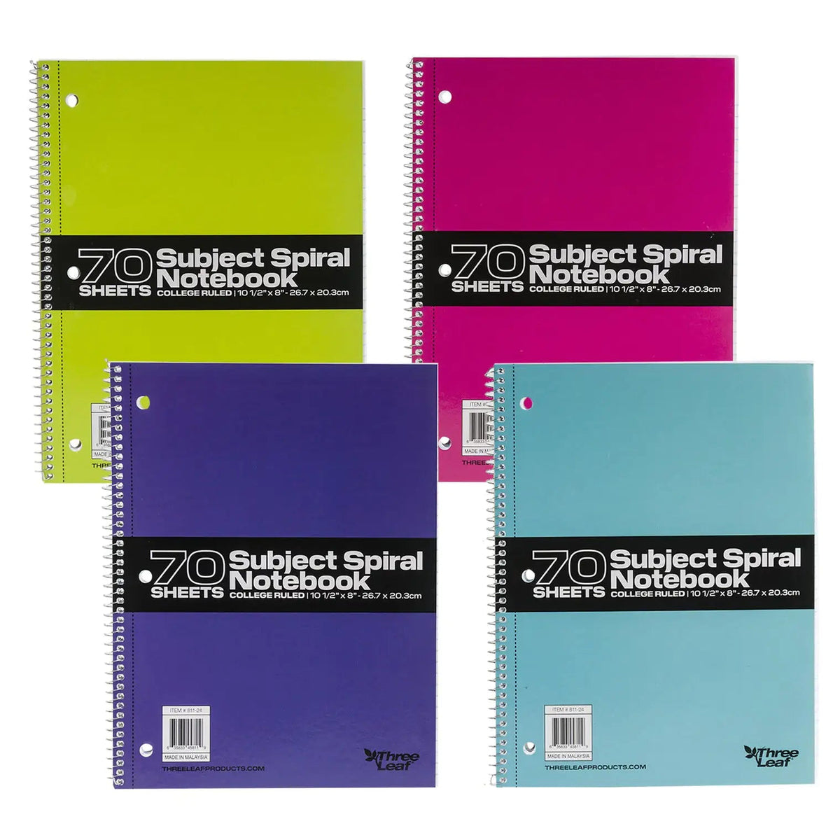 70 Sheets 1 Subject Spiral Notebook - Random Color Rieworkes