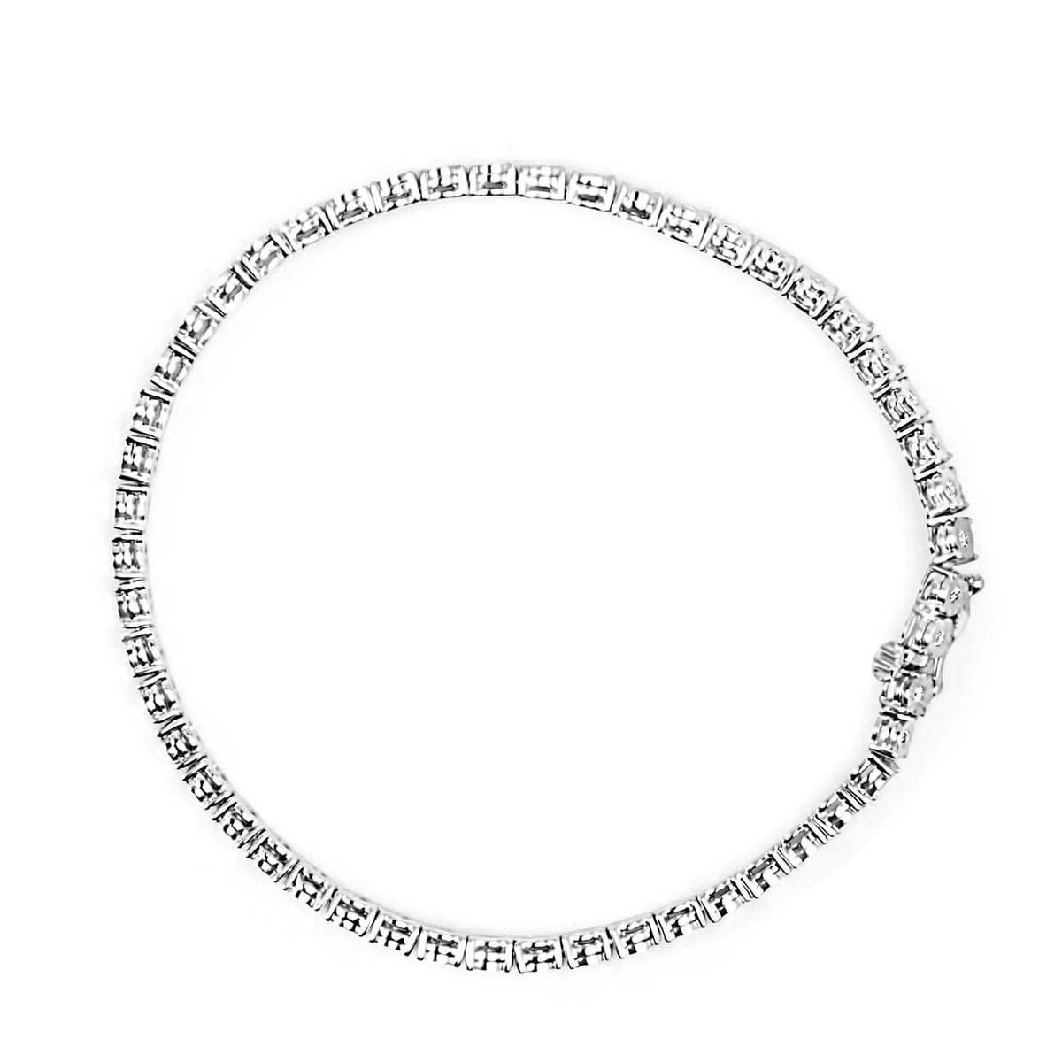.925 Sterling Silver Lab Grown Diamond Illusion-Set Miracle Plate Tennis Bracelet - 7.25" Inches Rieworkes