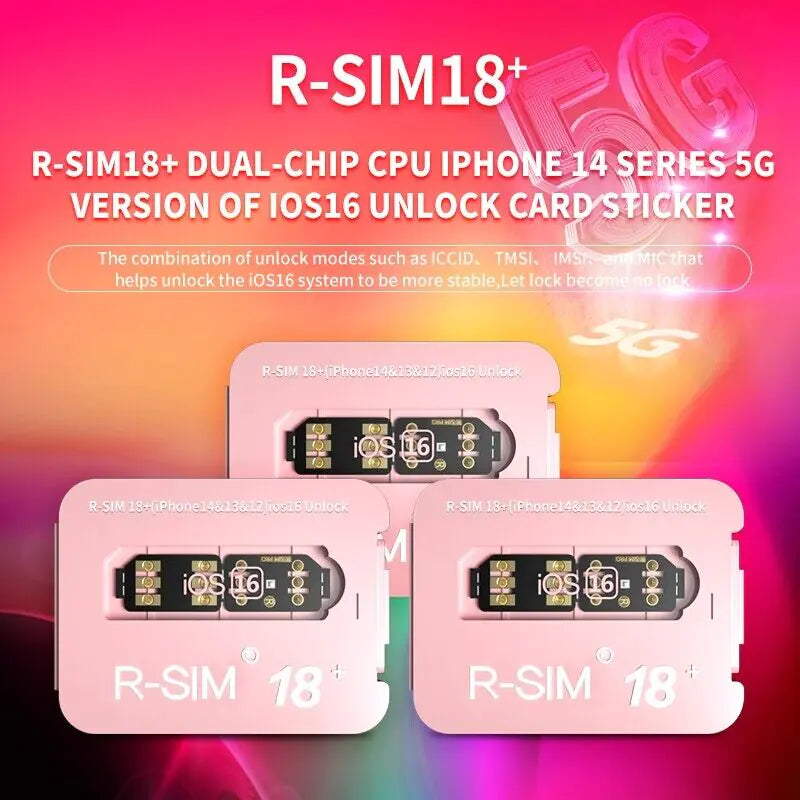 R-SIM18+ RSIM 18+ Nano Unlock Card For iPhone 14 Plus 13 12 11 Pro Max XR iOS 16 Rieworkes