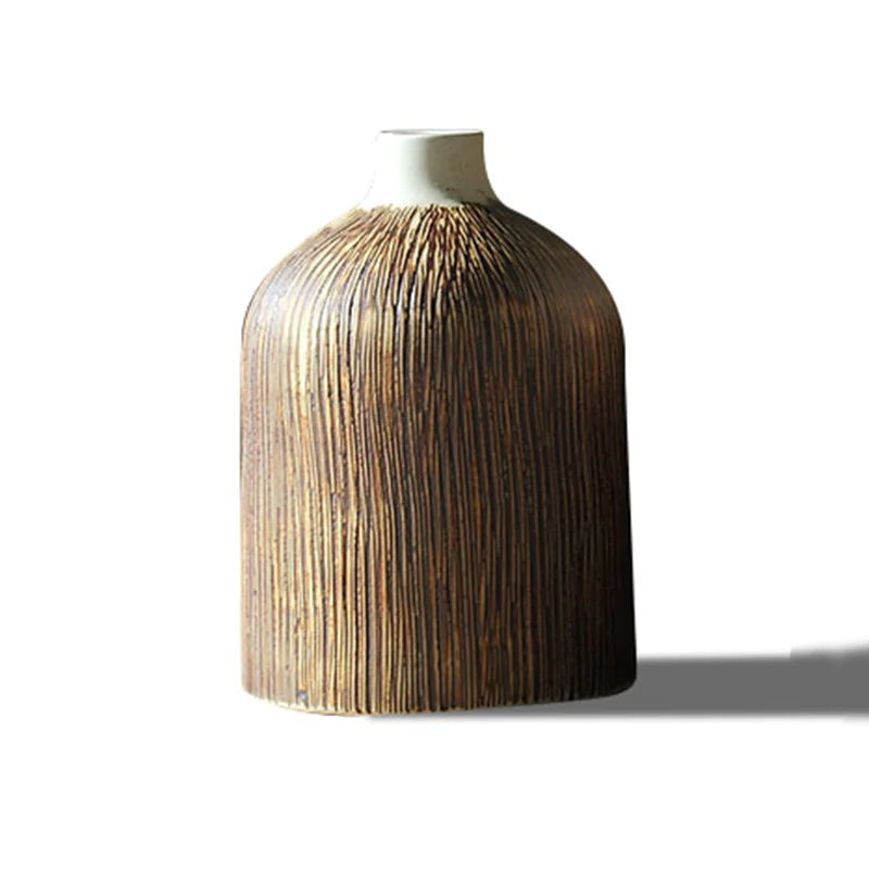 Creative Chinese Style Vase Three-piece Set Simple And Fashionable Wood Grain Rieworkes
