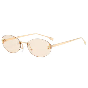 Trendy Women's Oval Metal Sunglasses by F Brand Mimarta