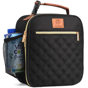 Lunch Box Reusable Lunch Bag for Men Women Kids AdultsInsulated Lunch Bag Waterproof Lunch Box CoolerSmall Lunch Box With Side Pockets for Work Office School Travel Picnic-Black Mimarta