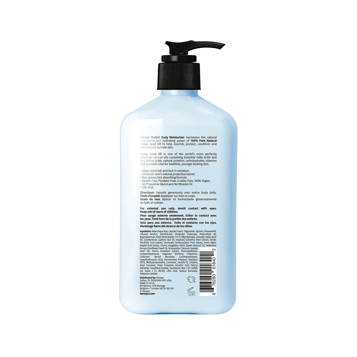 HEMPZ Triple Moisture Body Moisturizer, 17 Oz – Hydrating Lotion Rich with Minerals, Vitamin C, & Hempseed Oil to Nourish & Repair Extremely Dry or Sensitive Skin for Body 17 Fl Oz (Pack of 1) Rieworkes