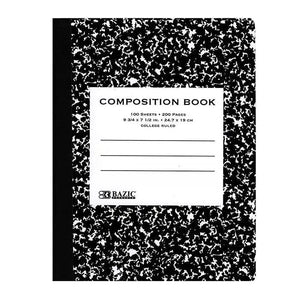 C/R 100 Ct. Black Marble Composition Book Rieworkes