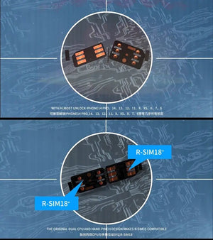 R-SIM18+ RSIM 18+ Nano Unlock Card For iPhone 14 Plus 13 12 11 Pro Max XR iOS 16 Rieworkes