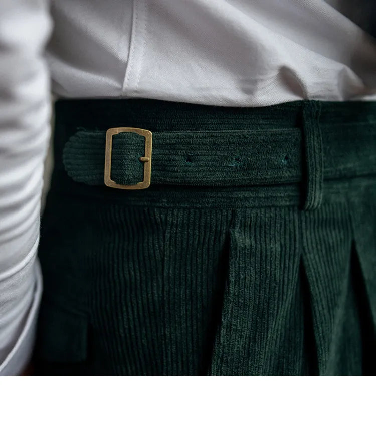 Corduroy Straight High Waist Casual Pants Men Rieworkes