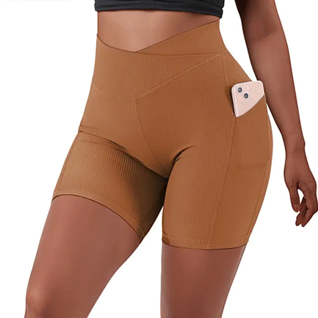 Sports Shorts Women High Waist Workout Seamless Fitness Yoga Shorts Rieworkes