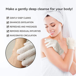 Evridwear Exfoliating Dual Texture Bath Gloves for Shower, Spa, Massage and Body Scrubs, Dead Skin Cell Remover, Gloves with Hanging Loop (1 Pair Light Glove) 1 Pair Light Glove Rieworkes