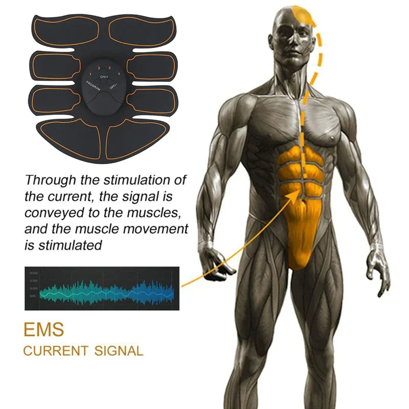 EMS Abdominal Muscle Toning Trainer ABS Stimulator Toner Fitness Binder Gym Belt Rieworkes