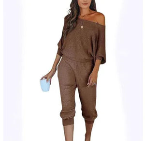 Off-the-shoulder Long Sleeve Pullover Rieworkes