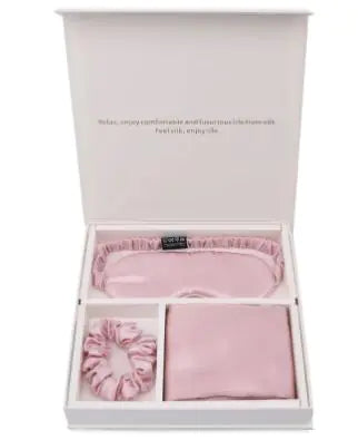 Luxury Silk Sleep Gift Set: Eye Mask, Pillowcase &amp; Scrunchie in Gift Box Mimarta