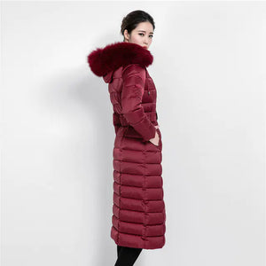 Luxury Women's Winter Coat with Fox Fur Collar Mimarta