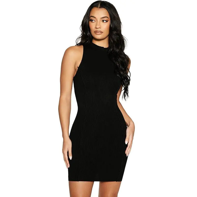 Ribbed Sleeveless Bodycon Summer Dresses For Women Rieworkes