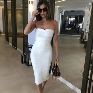 Neon Green Tube Dress Women Rieworkes