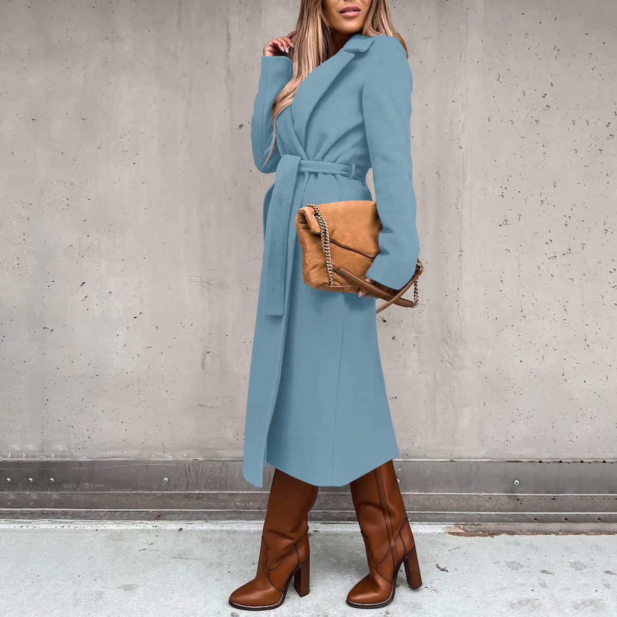 2023 Fall Winter Women's Long Solid Color Coat Mimarta