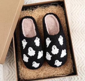 Halloween Ghost Cotton Slippers Home Flat Rieworkes