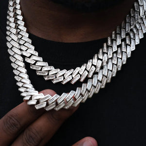 Baguette Channel Set Cuban Necklace Rieworkes