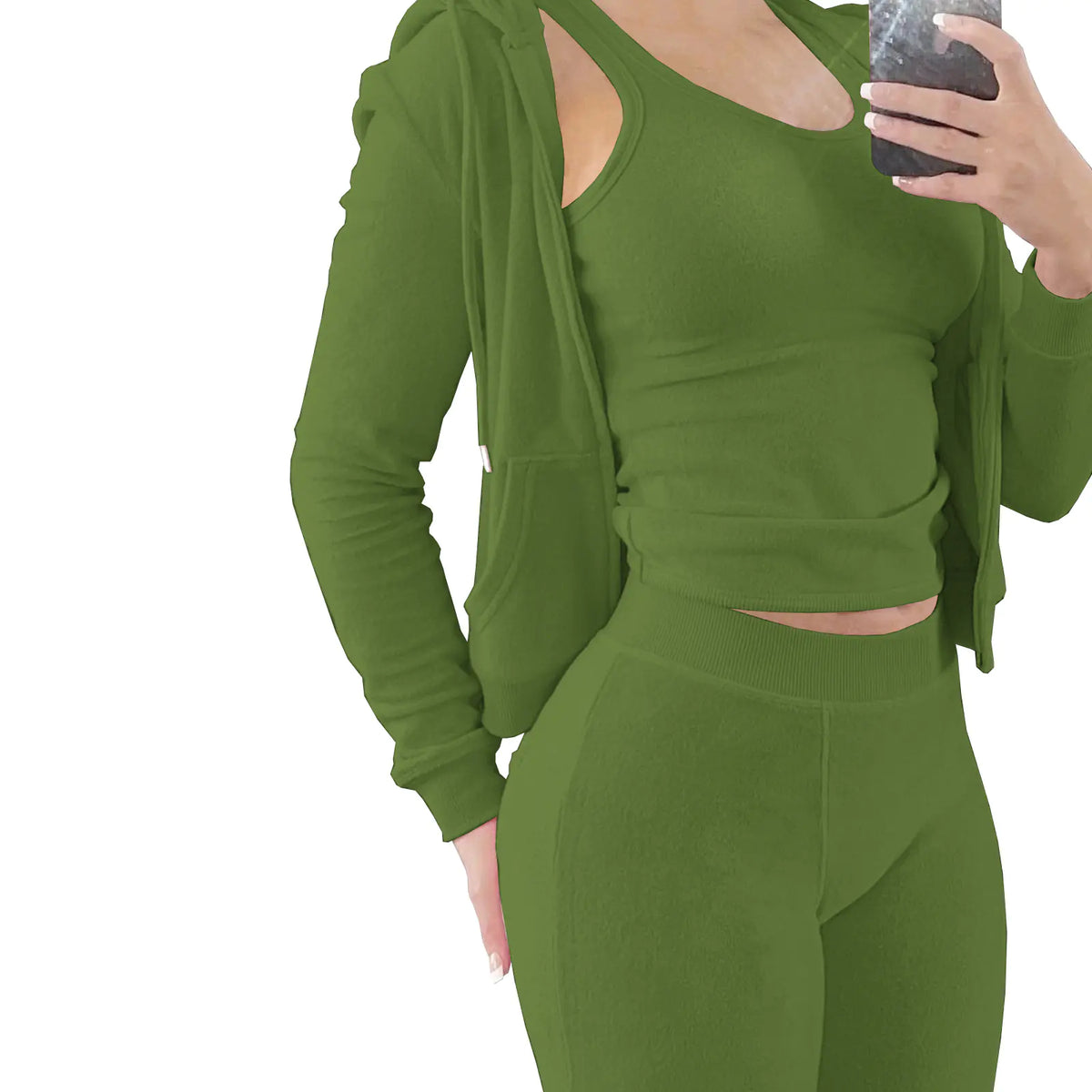 HR8235 Women's Autumn Winter Hooded Vest Set Mimarta