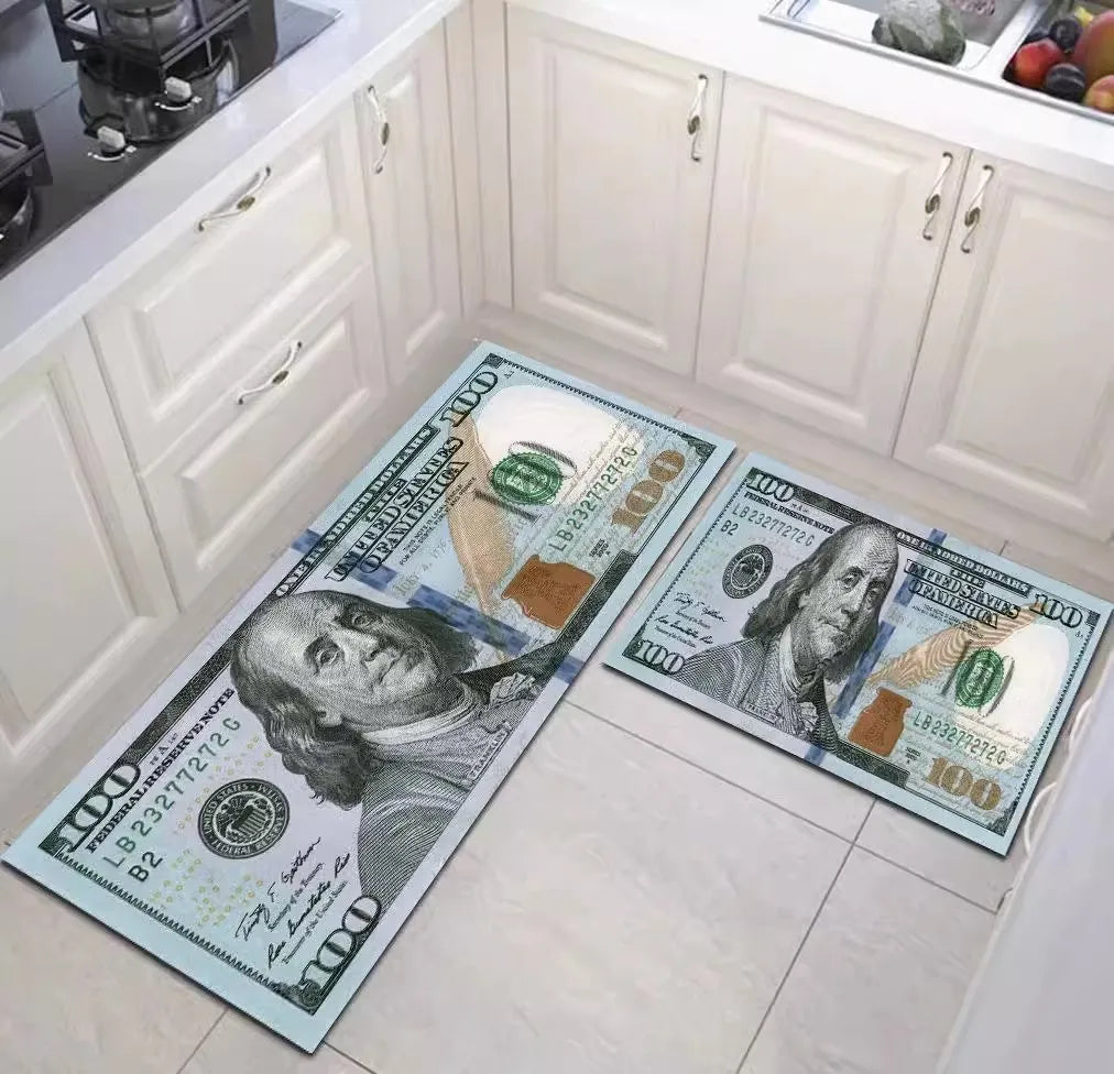 Dollar Pattern Stain-Resistant Foot Mat Mimarta