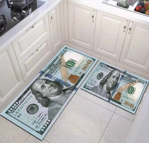 Dollar Pattern Stain-Resistant Foot Mat Mimarta