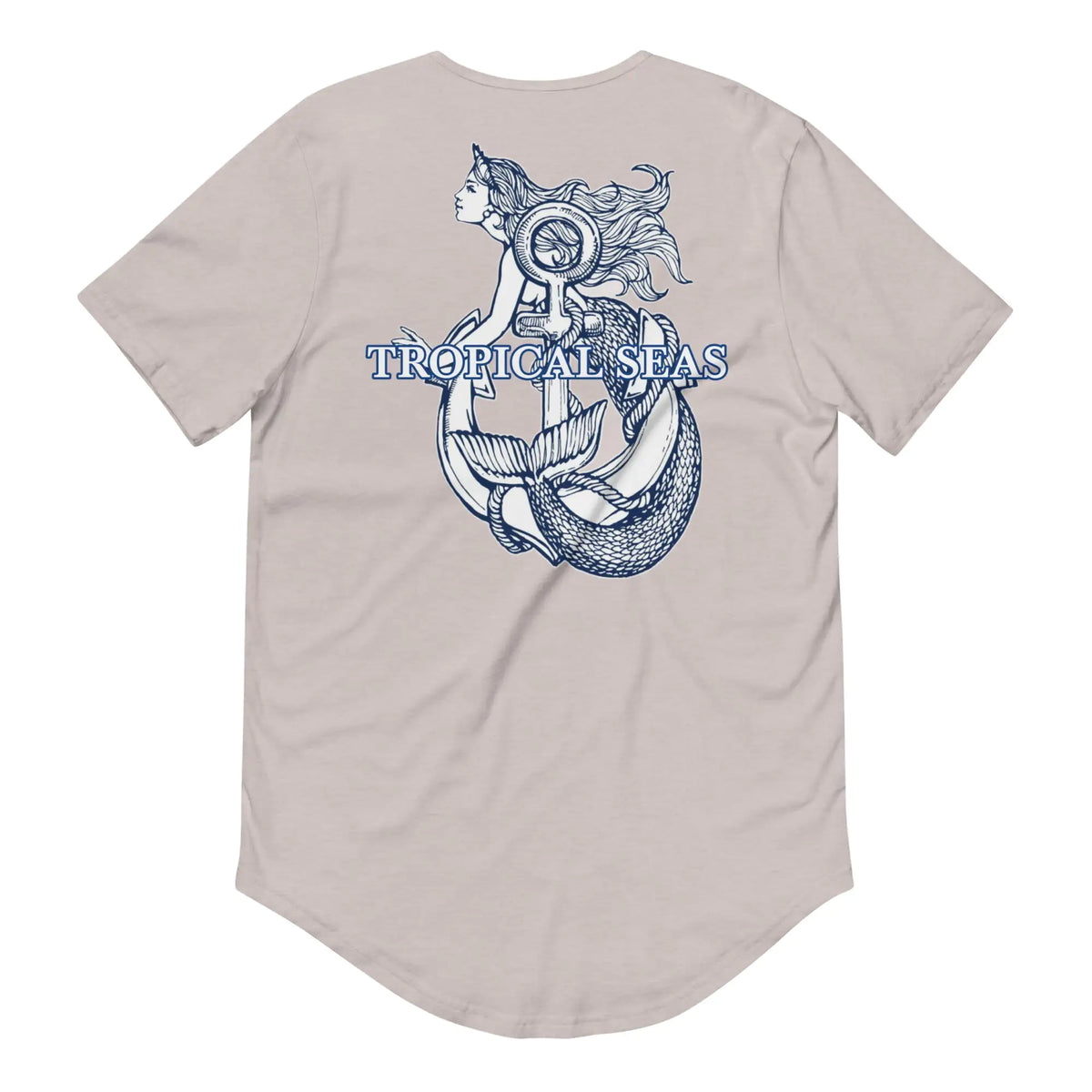 Men's Curved Hem Ancient Mermaid Anchor T-Shirt Rieworkes