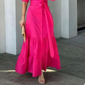 Maxi Dress Hot Pink Casual Dress Rieworkes