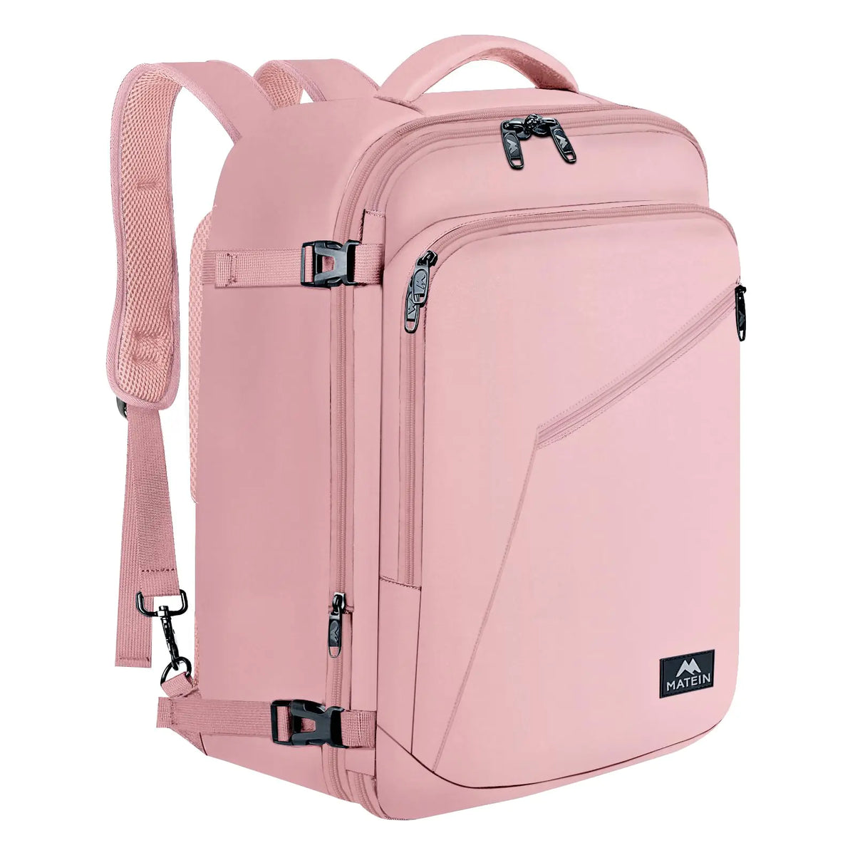 MATEIN Pink Travel Backpack for Women, Large Backpack Airline Approved, Expandable Carry on Backpacks, 35L Convertible Suitcase, Weekender Back Pack for Hiking Sport Gym, Gift for Traveler X-Large Rieworkes