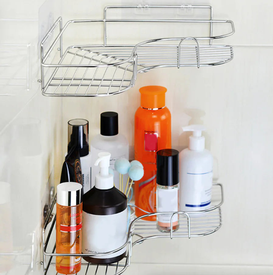 Shower Caddy Shelf Bathroom Corner Bath Storage Holder Organizer Triangular Rack Rieworkes
