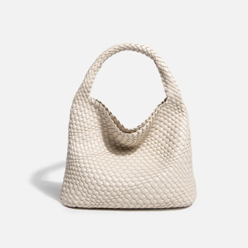 Hand-woven Bucket Soft Leather Bag for Women Rieworkes
