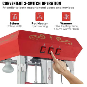 Popcorn Popper Machine 8 Oz Countertop Popcorn Maker 850W 48 Cups Red Mimarta
