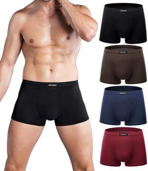 wirarpa Men's Breathable Modal Microfiber Trunks Underwear Covered Band Multipack 1402-4p-solid Color Medium Rieworkes