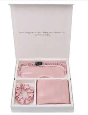 Luxury Silk Sleep Gift Set: Eye Mask, Pillowcase &amp; Scrunchie in Gift Box Mimarta