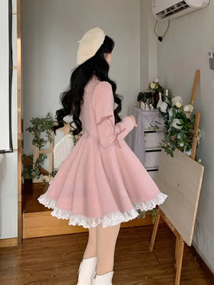 Winter Pink Sweet Elegant Dress Rieworkes